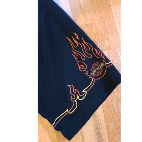 New Vintage 90s Harley Davidson Flame Live To Ride Ride To Live Shirt Black XL - Picture 4 of 10